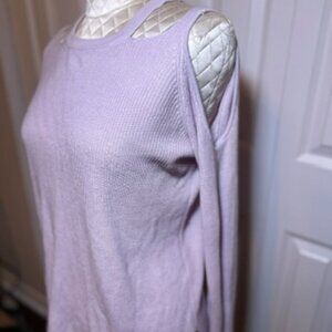 Garage Lilac Purple Cold Shoulder Knit Pullover Sweater, Size Medium